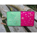 Cheveux Boho mouchetés d’or sur le portefeuille caché| Waled Boho Lliw wedi wneud â llaw