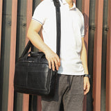 Steffan Black Briefcase|Bag Dogfennau Du Steffan