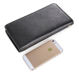 Black Leather Organizer Wallet|Waled Gyfluniwr Du