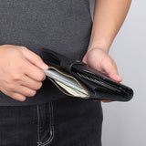 Black Leather Organizer Wallet|Waled Gyfluniwr Du