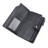 Black Leather Organizer Wallet|Waled Gyfluniwr Du