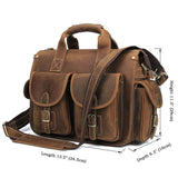 Pancho Light Crazy Horse Satchel|Satchel Lledr Pancho Golau