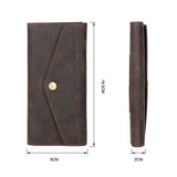 Grand portefeuille d'embrayage Crazy Horse marron|Waled Crazy Horse Brown Mawr