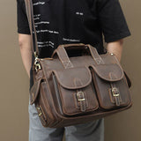 Pancho Light Crazy Horse Satchel|Satchel Lledr Pancho Golau