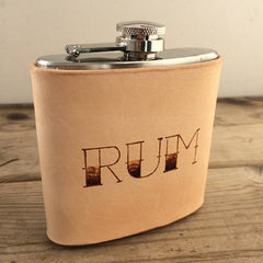 Hip Flask - 'Rum'|Fflasg Ledr 'Rum'