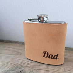 Hip Flask - 'Dad'|Fflasg Ledr 'Dad'