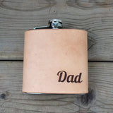 Hip Flask - 'Dad'|Fflasg Ledr 'Dad' - Lledar