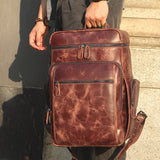 Pyre Crackle Leather Back Pack|Bag Cefn Pyre - Lledar