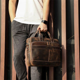 Steffan Crazy Horse Briefcase|Bag Dogfennau Crazy Horse Steffan