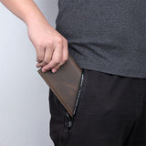 Large Brown Crazy Horse Clutch Wallet|Waled Crazy Horse Brown Mawr