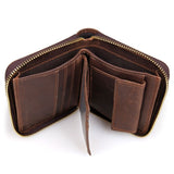 Crazy Horse Leather Zip Wallet|Waled Lledr Crazy Horse Sip