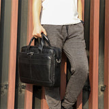 Steffan Black Briefcase|Bag Dogfennau Du Steffan