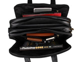 Black Austin Briefcase Laptop Bag|Bag Dogfennau Du Austin - Lledar 
