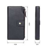 Black Leather Organizer Wallet|Waled Gyfluniwr Du