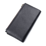 Black Leather Organizer Wallet|Waled Gyfluniwr Du