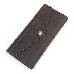 Large Brown Crazy Horse Clutch Wallet|Waled Crazy Horse Brown Mawr