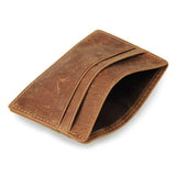 Crazy Horse Leather Card Holder|Waled Gardiau Crazy Horse - Lledar 