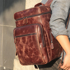 Pyre Crackle Leather Back Pack|Bag Cefn Pyre