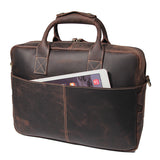 Olivier Crazy Horse Briefcase|Bag Dogfennau Crazy Horse Olivier - Lledar 