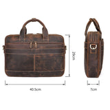 Steffan Crazy Horse Briefcase|Bag Dogfennau Crazy Horse Steffan